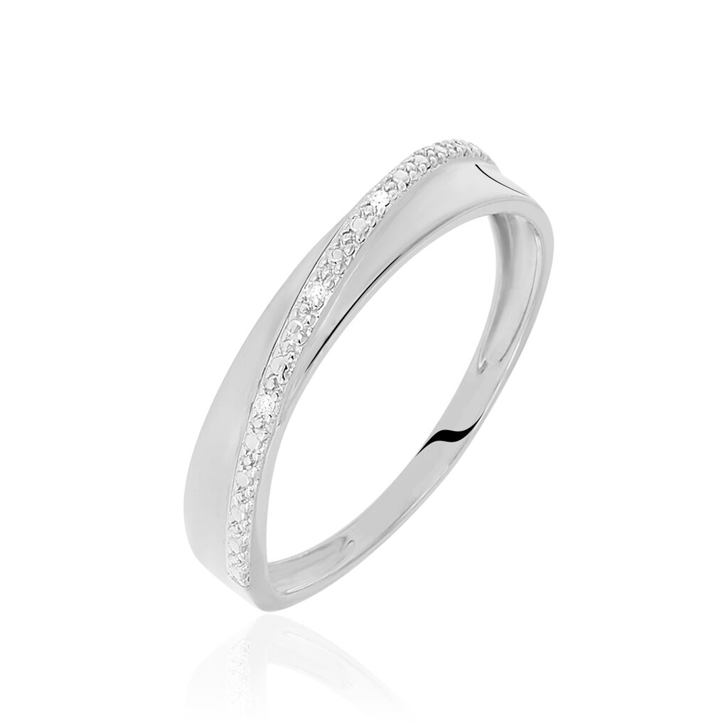 Damen Ring Weißgold 375 Diamant 0,01ct Timira  - Eheringe mit Stein Damen | OROVIVO