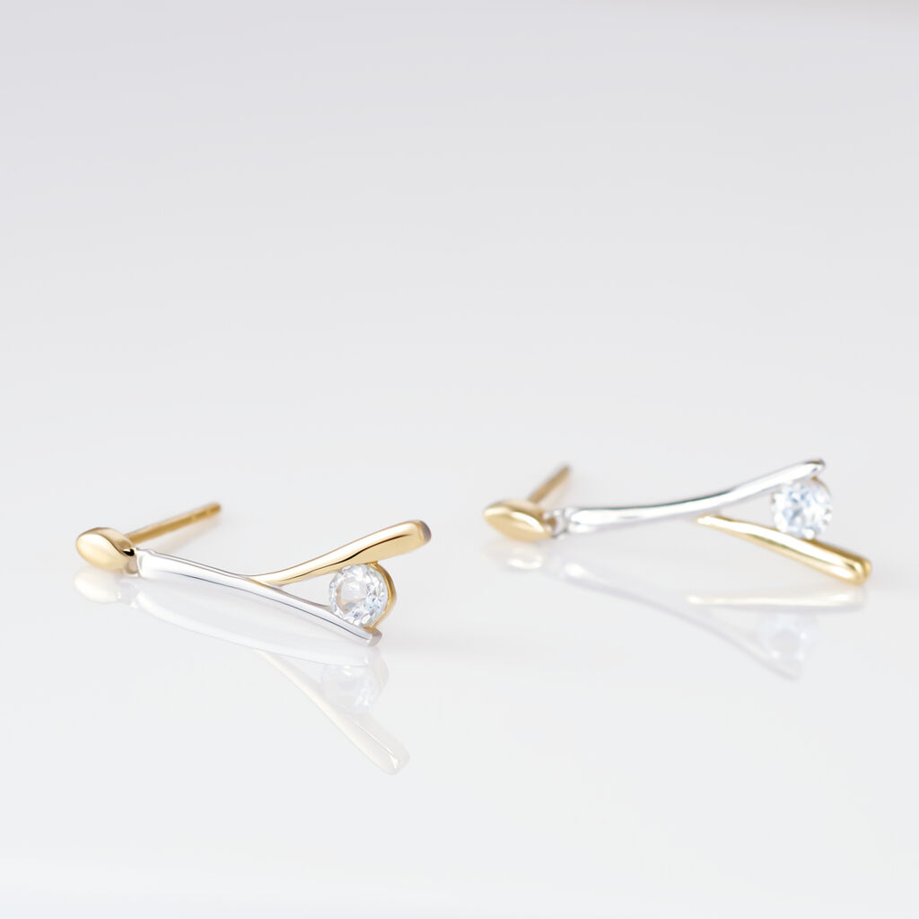 Boucles D'oreilles Pendantes Madli Or Bicolore Topaze - Spannringe Damen | OROVIVO