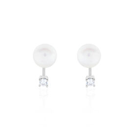 Damen Perlenohrringe Silber 925 Zuchtperlen 8-9mm - Ohrstecker Damen | OROVIVO