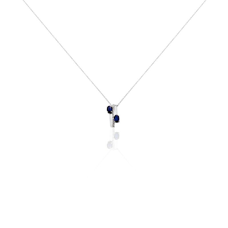 Collier Or Blanc Saphir Diamant - Spannringe Damen | OROVIVO