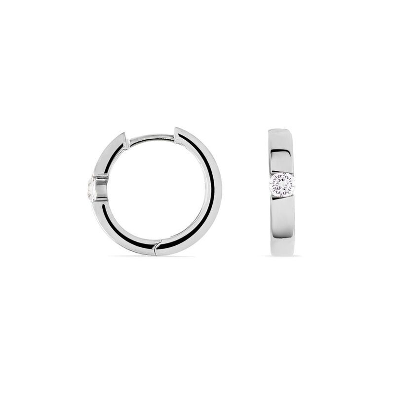 Damen Creolen Silber 925 Zirkonia Wei&szlig; B 3 mm - Creolen Damen | OROVIVO