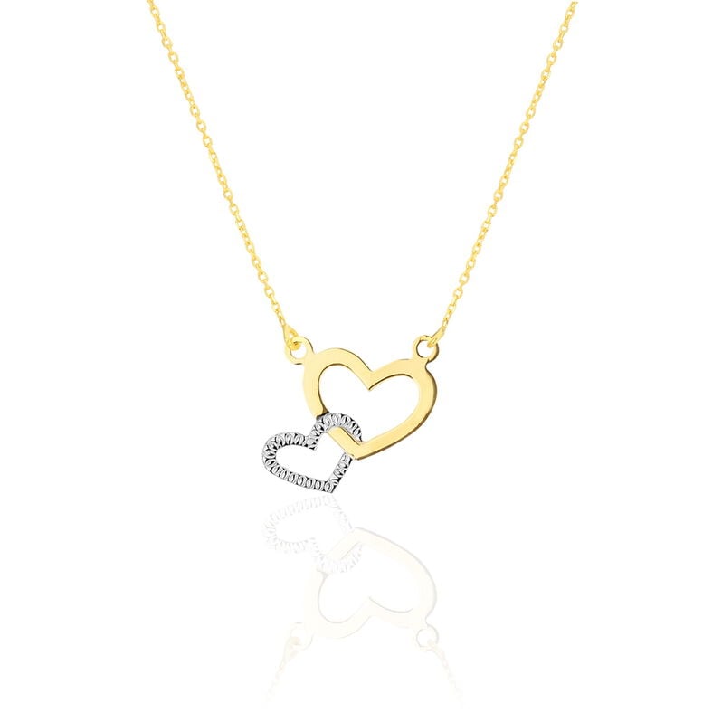 Collier Or Malena Double Coeur Ajoure - Spannringe Damen | OROVIVO
