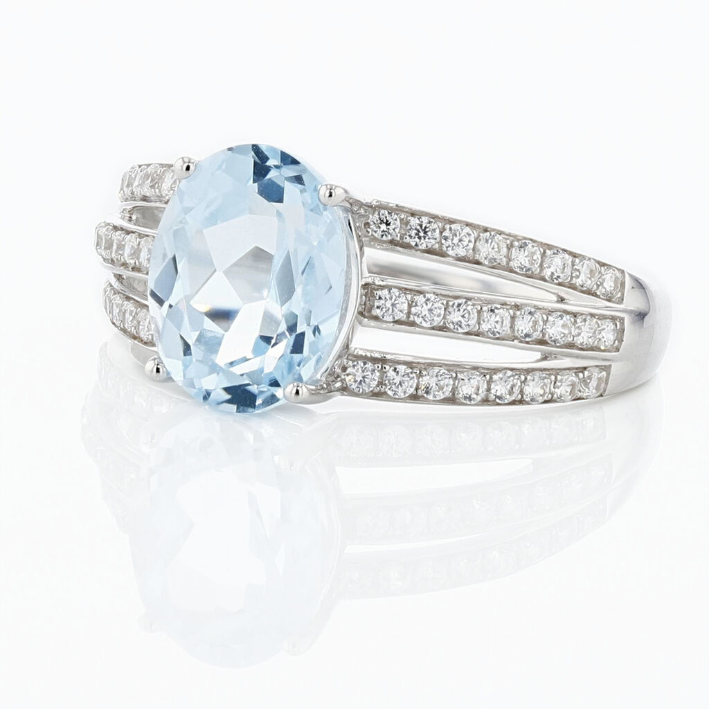 Solitaire Or Weiss Carmelice Topaze Oxydes - Spannringe Damen | OROVIVO