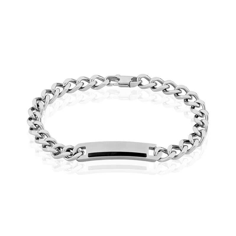 AITOR Herren ID Armband Edelstahl Rechteckig - Armb&auml;nder mit Gravur Herren | OROVIVO