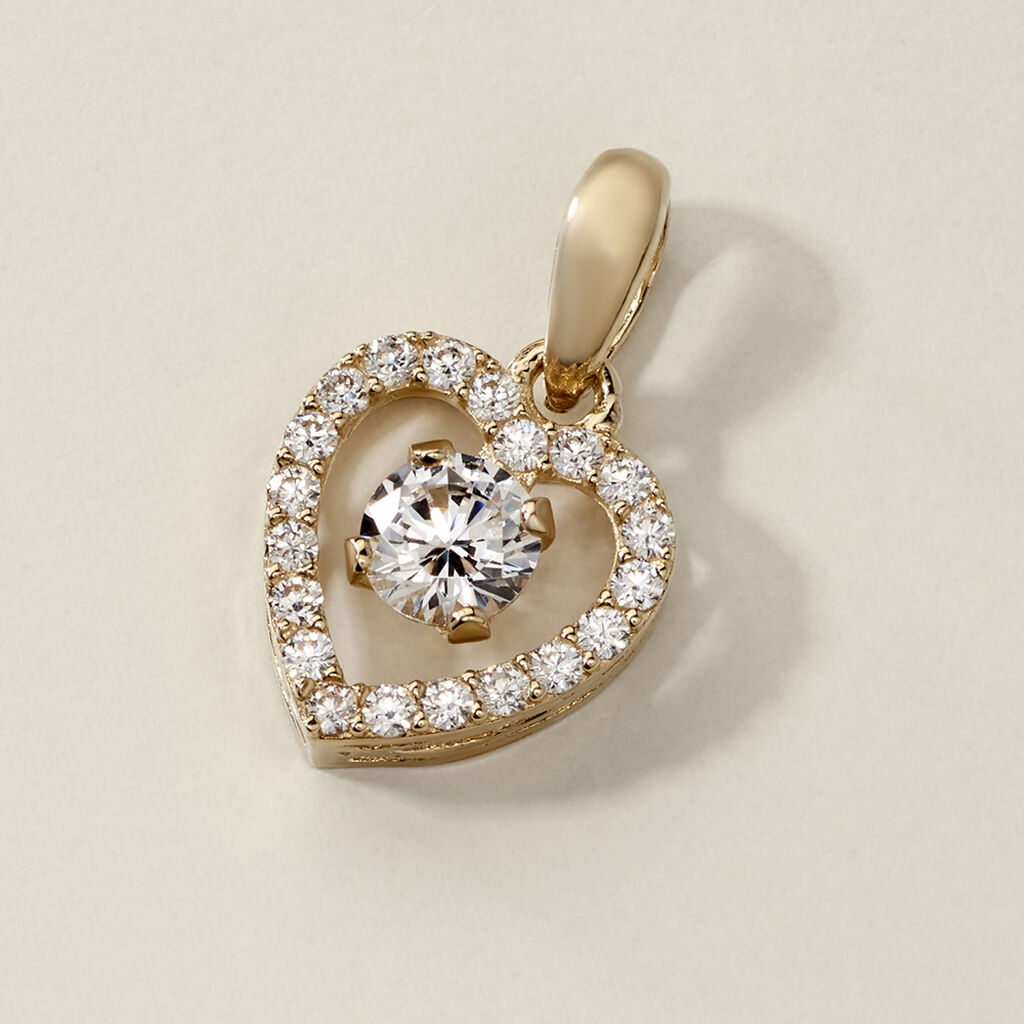 Anh&auml;nger Gold 375 Zirkonia Herz