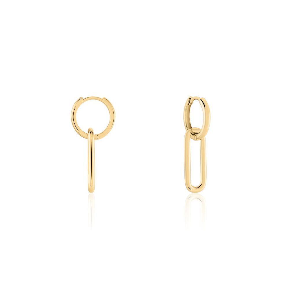 KAMILAH Damen Creolen Vergoldet Kettenglieder, Creolen ohne Stein