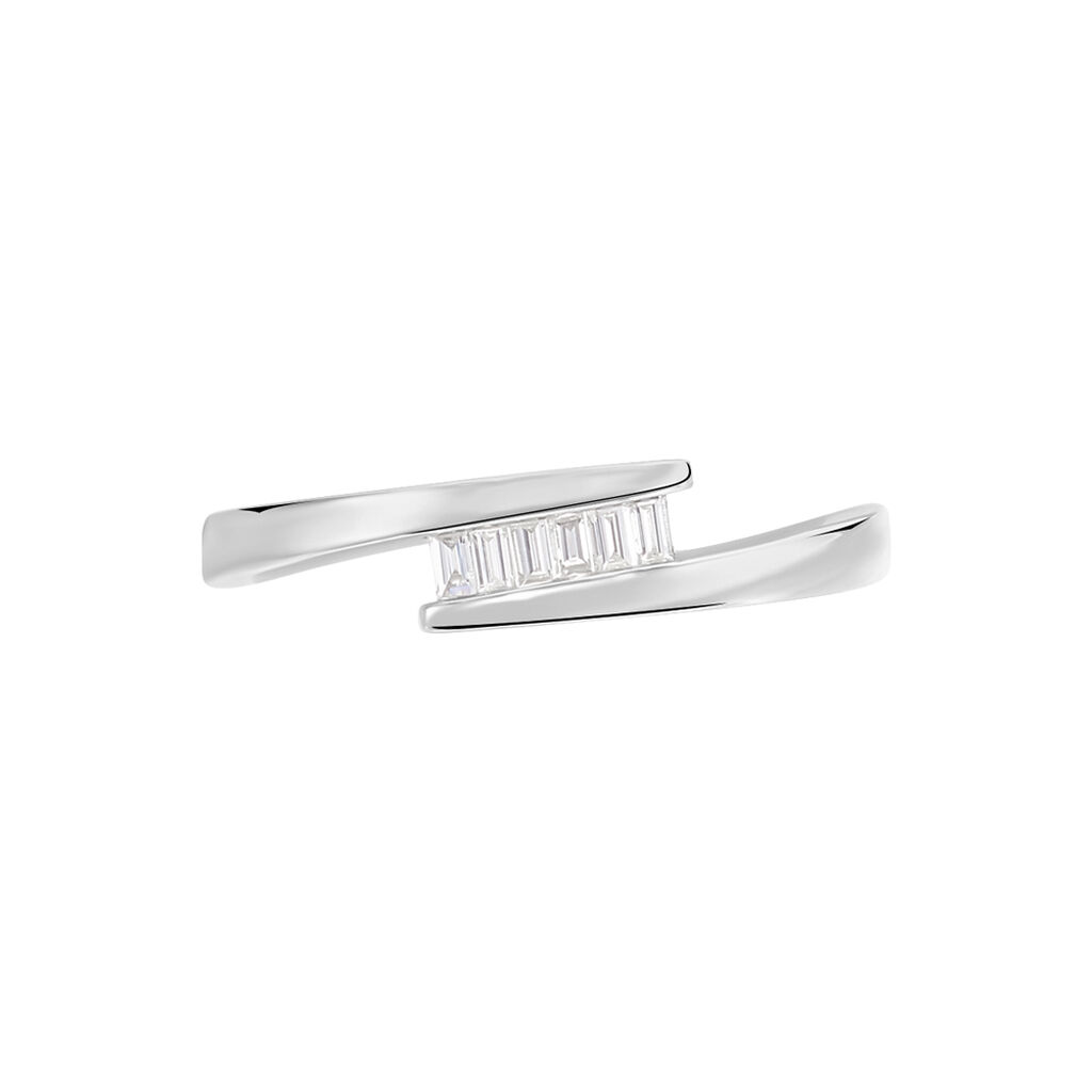 Damen Ring Weißgold 375 Diamant 0,13ct Lea  - Hochzeitsringe Damen | OROVIVO