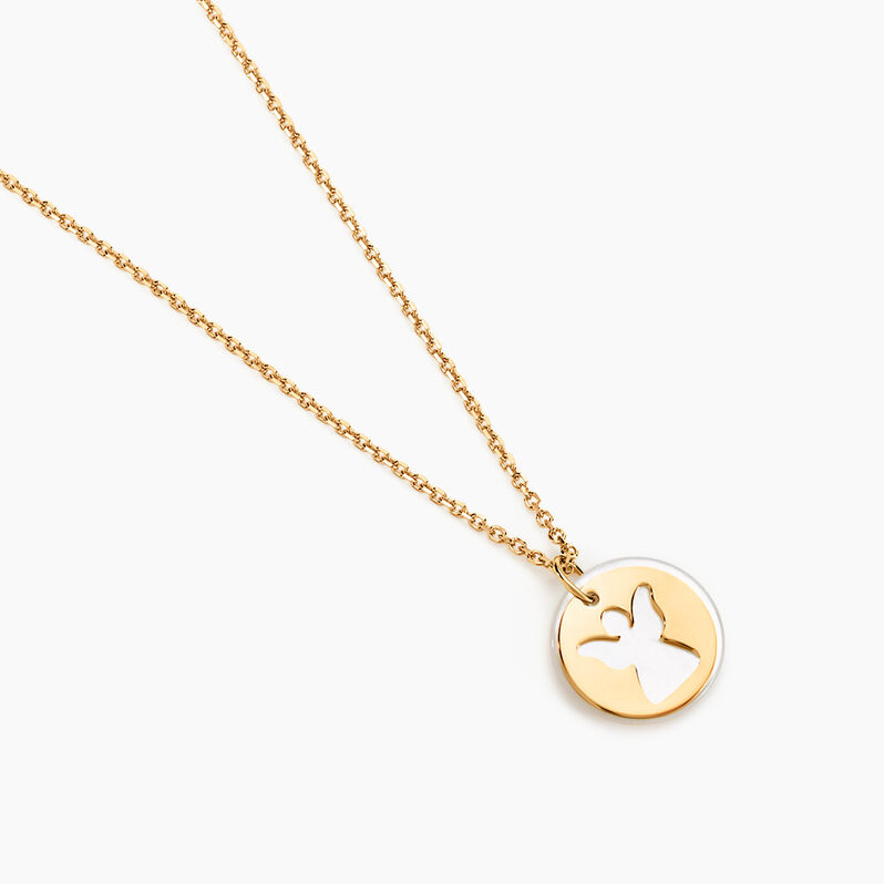 Collier Or Jaune Philana Nacre Ange - Spannringe Kinder | OROVIVO