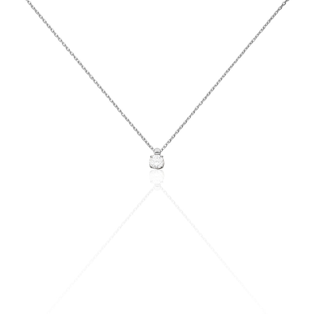 Damen Collier Weißgold 375 (9 Karat) Zirkonia Weiß 0,940 ct Kreis, Collier mit Stein