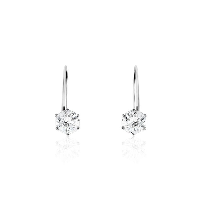Damen Ohrringe Lang Weißgold 375 Zirkonia Krappe 6  - Sommerschmuck Damen | OROVIVO