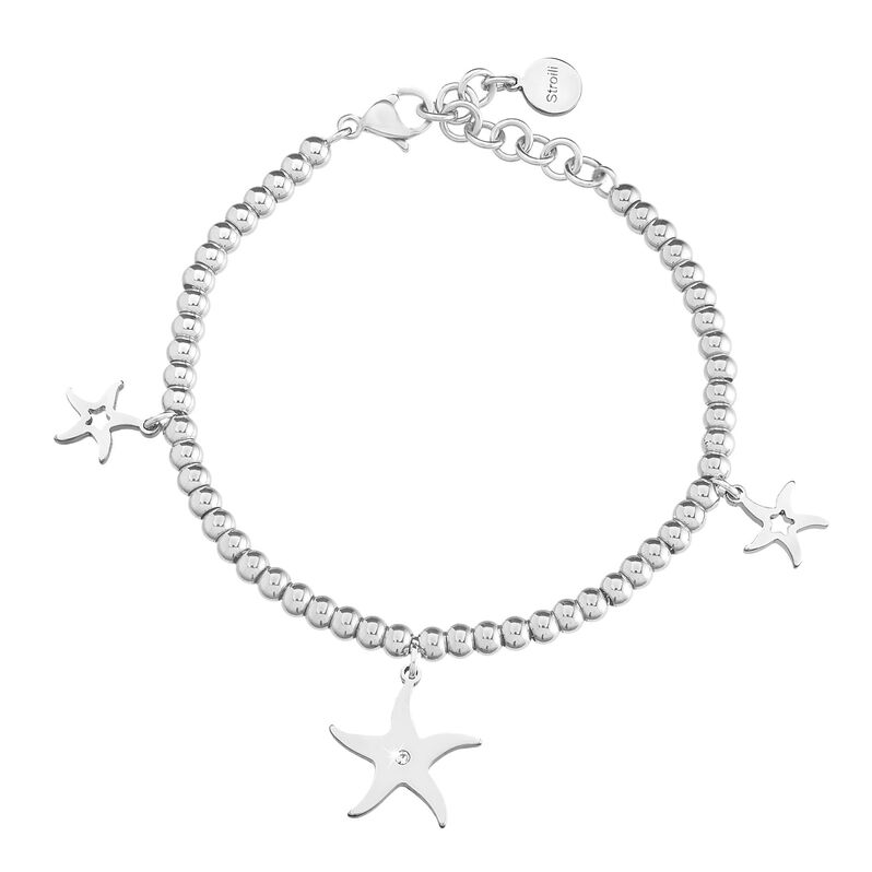 Bracciale charms stella marina in acciaio bicolore e cristalli - Spannringe Damen | OROVIVO