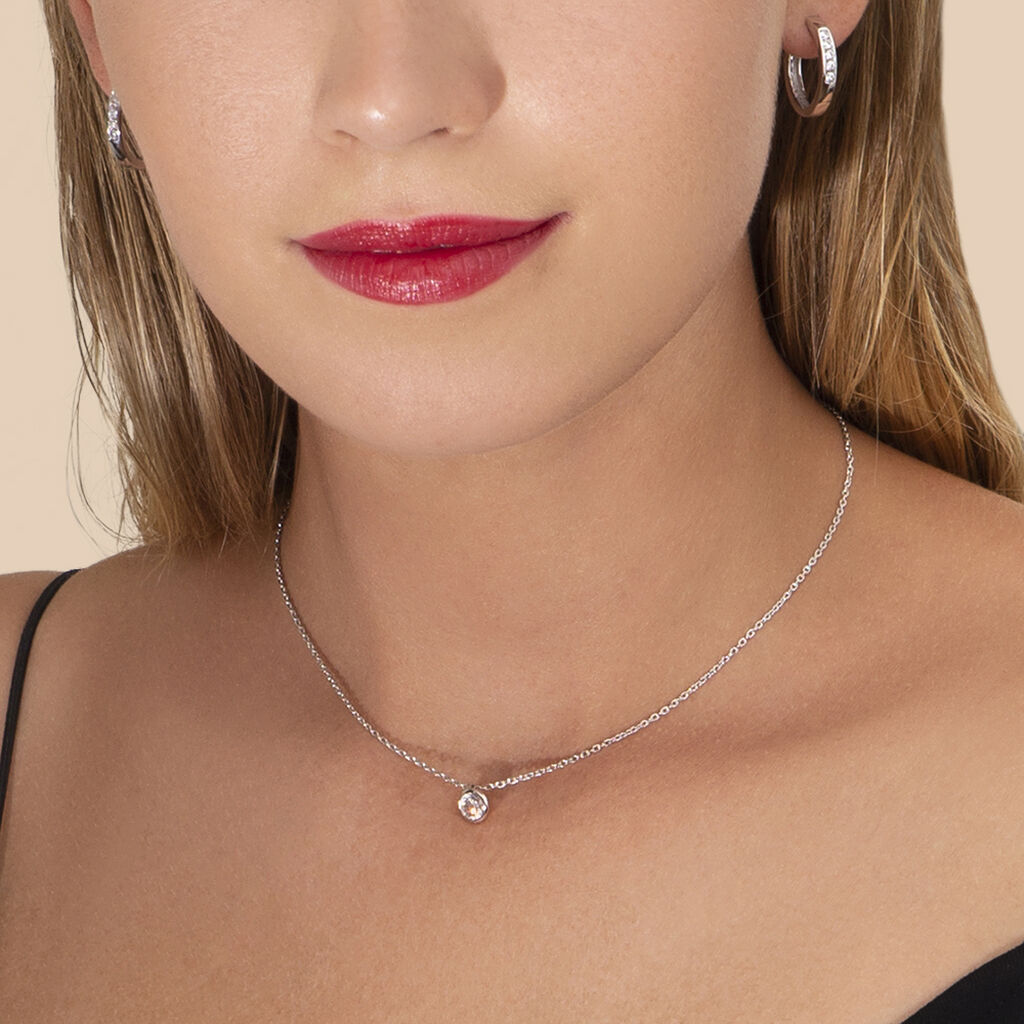 Damen Creolen Silber 925 Zirkonia 20,00mm  - Creolen Damen | OROVIVO