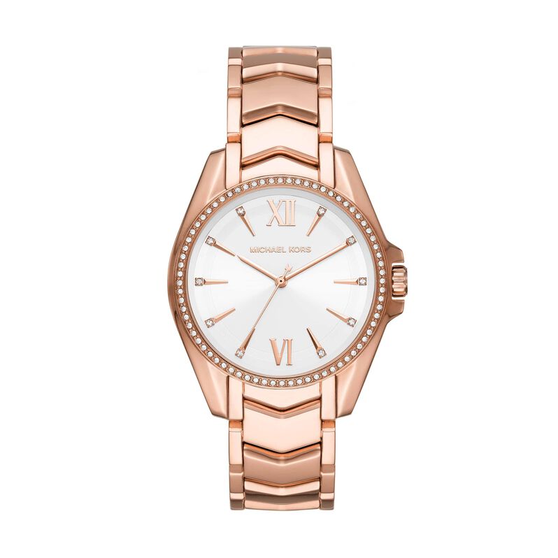 Orologio solo tempo in acciaio rosato con strass - Spannringe Damen | OROVIVO