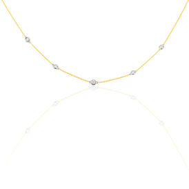 Damen Collier Gold 750 Bicolor Diamanten 0,22ct - Ketten mit Stein Damen | OROVIVO
