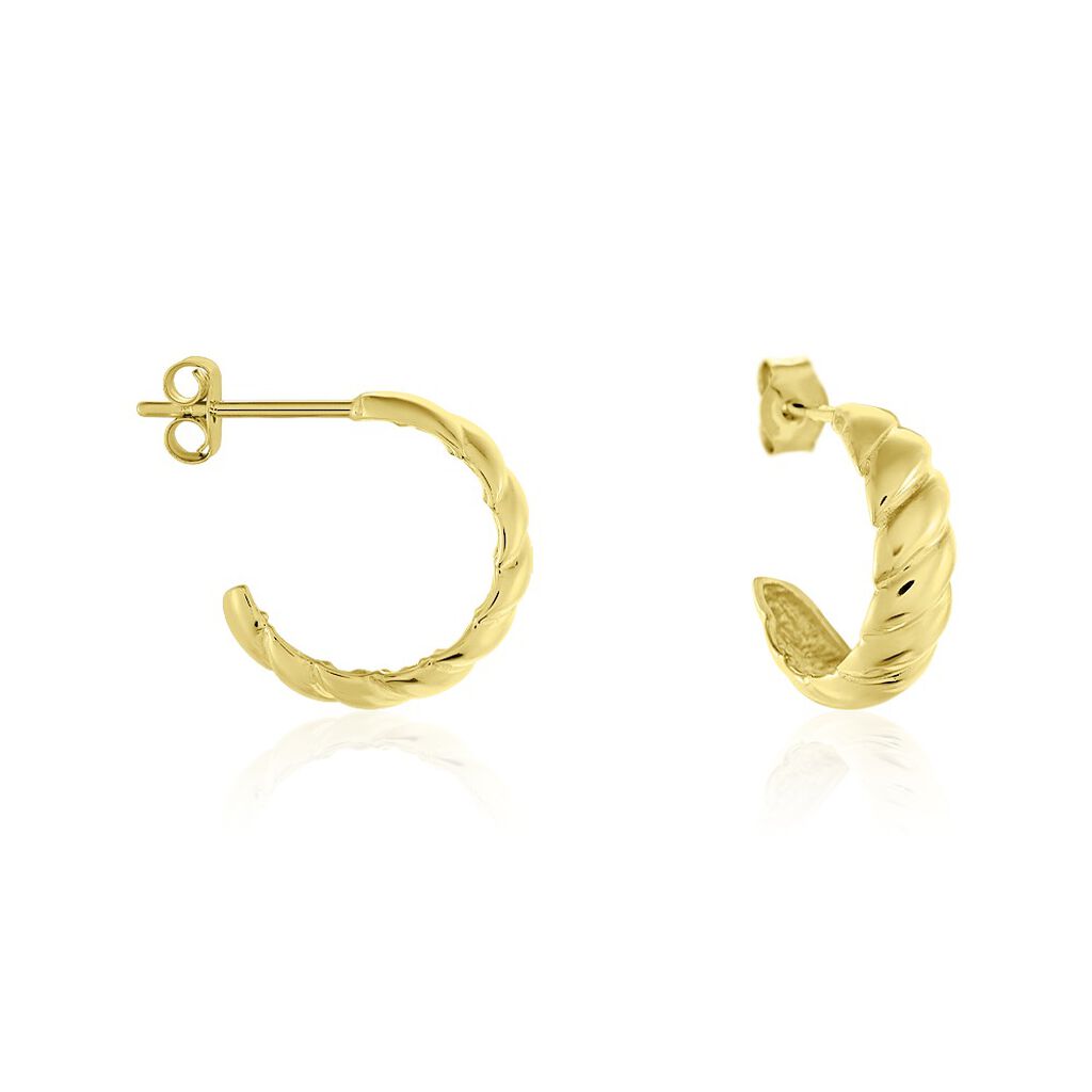 CROISSANT Damen Creolen Gold 375 (9 Karat) B 4,35 mm, Creolen ohne Stein