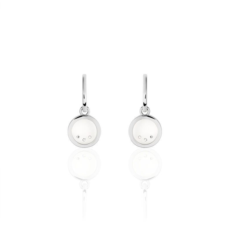 GOLANA Damen Ohrstecker Silber 925 Diamant Wei&szlig; 0,02 ct Kreis - Ohrstecker Damen | OROVIVO