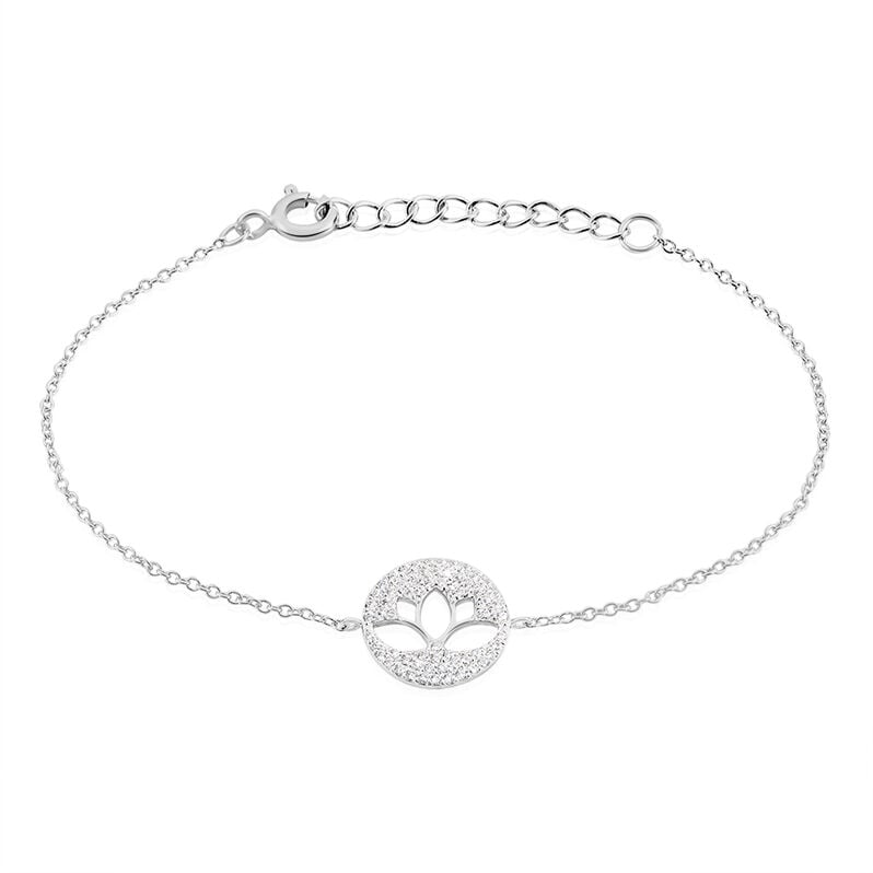 Bracelet Dinia Argent Blanc Oxyde De Zirconium - Spannringe Damen | OROVIVO