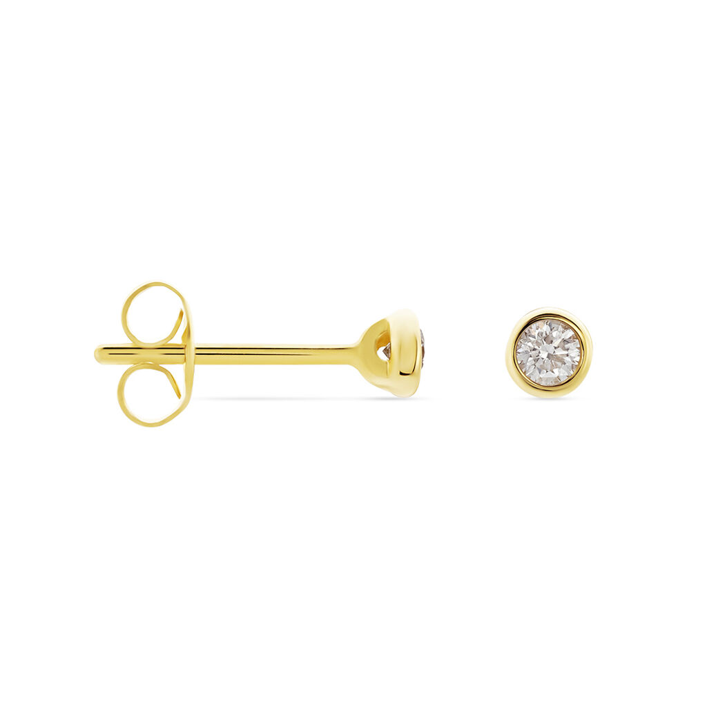 Delicate Damen Ohrstecker Gold 375 (9 Karat) Diamant Wei&szlig; 0,1 ct