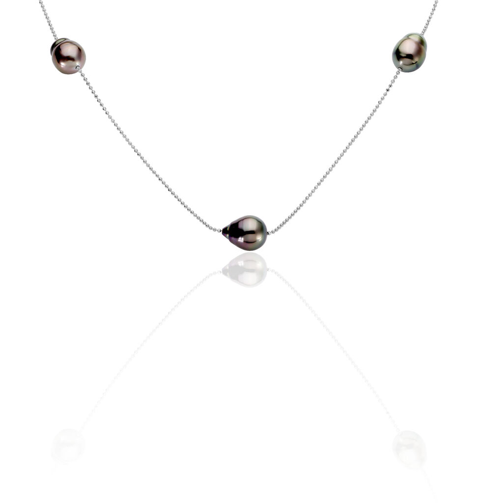 Damen Halskette Silber 925 Tahitiperlen 8-10mm - Halsketten Damen | OROVIVO