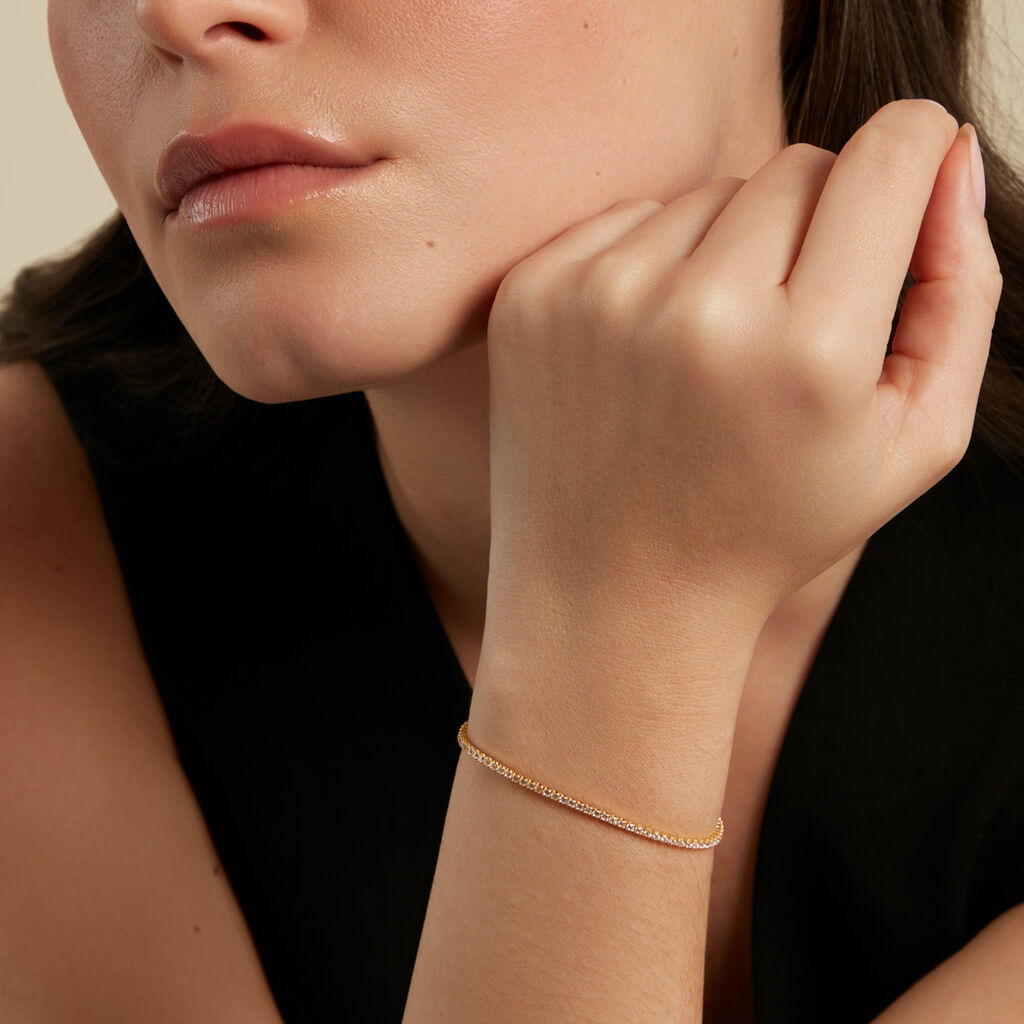 TALIA Damen Armband Silber vergoldet 925 Zirkonia Wei&szlig; 2,17 ct