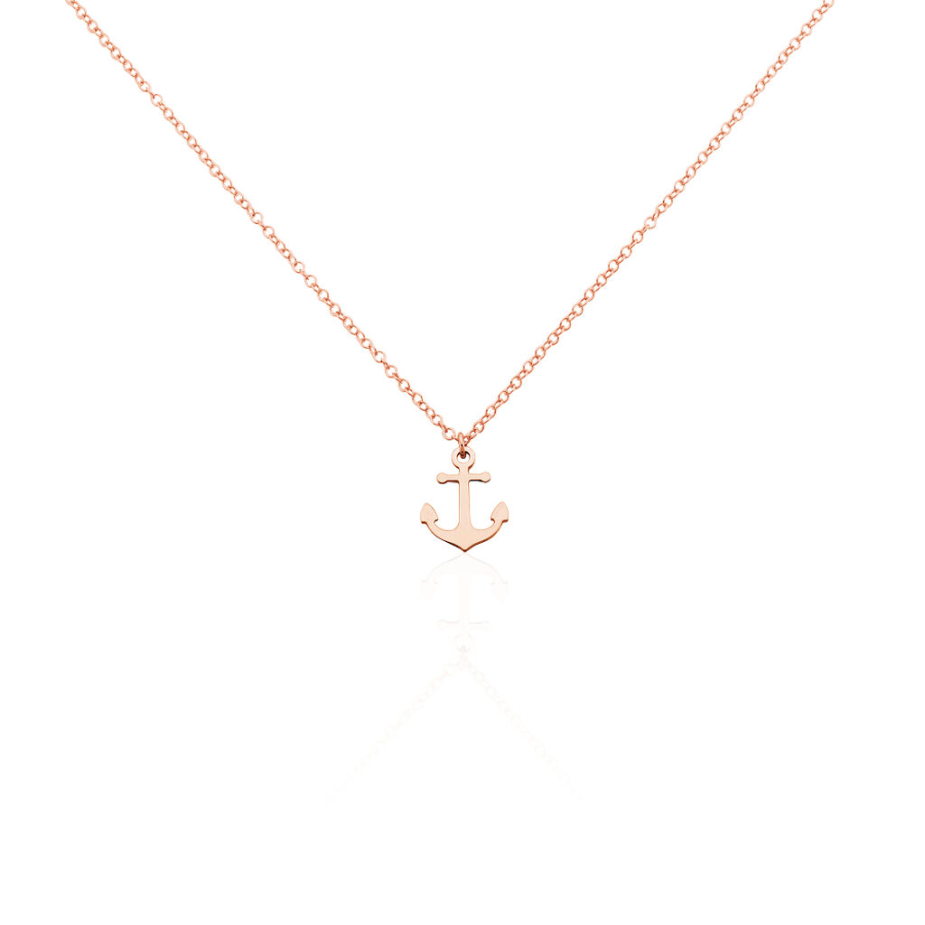 🦚 Damen Halskette Silber 925 Rosé Vergoldet, Collier ohne Stein 🦚 Damen Halskette Silber 925 Rosé Vergoldet, Collier ohne Stein