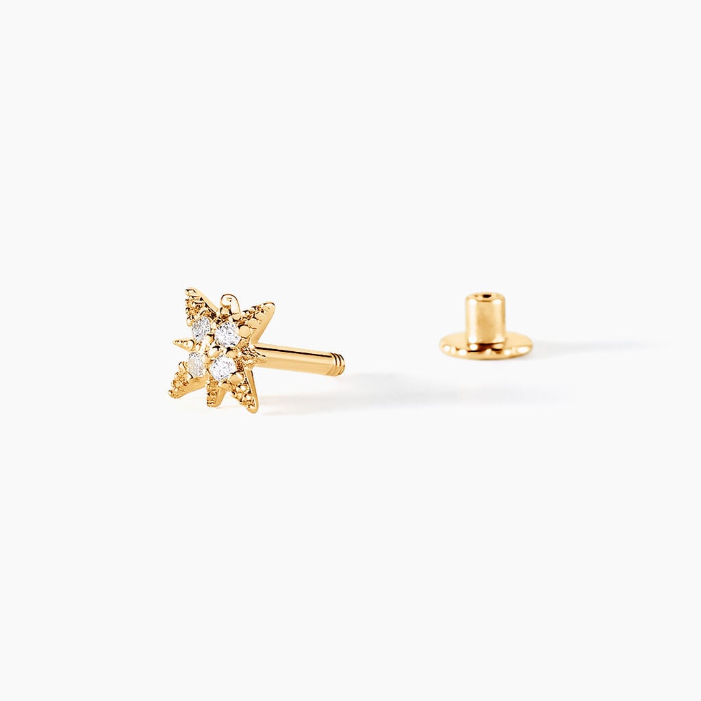 Piercing D'oreille Unitaire Geronimo Or Jaune Oxyde De Zirconium