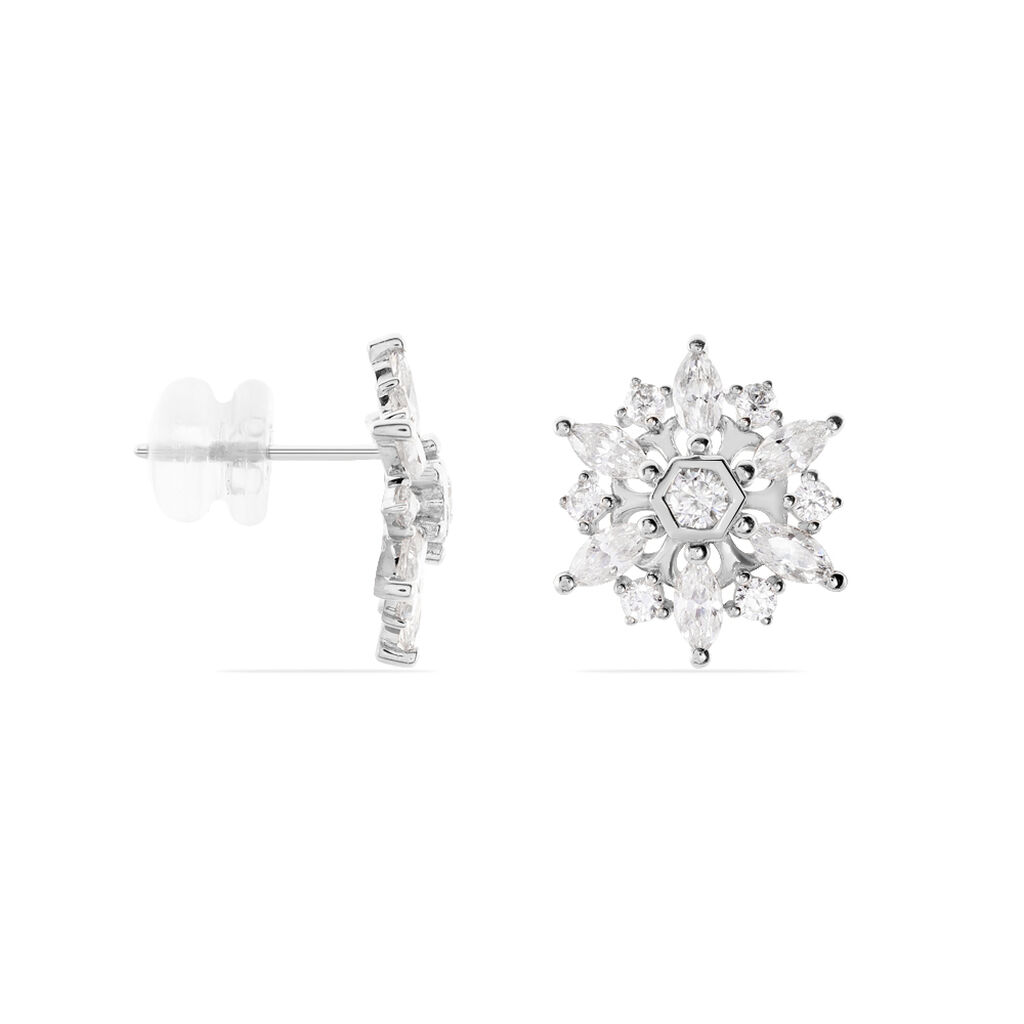 Boucles D'oreilles Or Weiss Allassane Formes Flocons - Spannringe Damen | OROVIVO