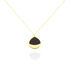 IAKKA Damen Collier Gold 375 (9 Karat) Onyx Schwarz Kreis