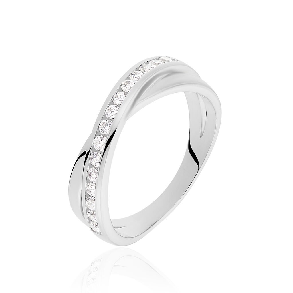 Damen Ring Silber 925 Zirkonia Wei&szlig; B 5 mm