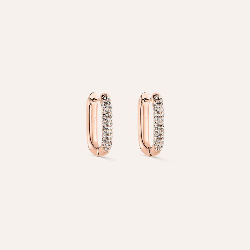 Orecchini A Cerchio Lady Sweet Acciaio Rosa Cristallo - Spannringe Damen | OROVIVO