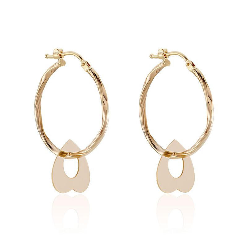 RINKA Damen Creolen Gold 375 (9 Karat) Herz B 1,5 mm - Creolen Damen | OROVIVO