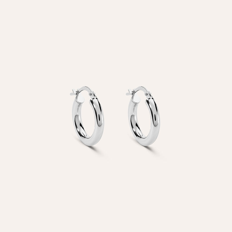Orecchini A Cerchio Toujours Oro Bianco - Spannringe Damen | OROVIVO