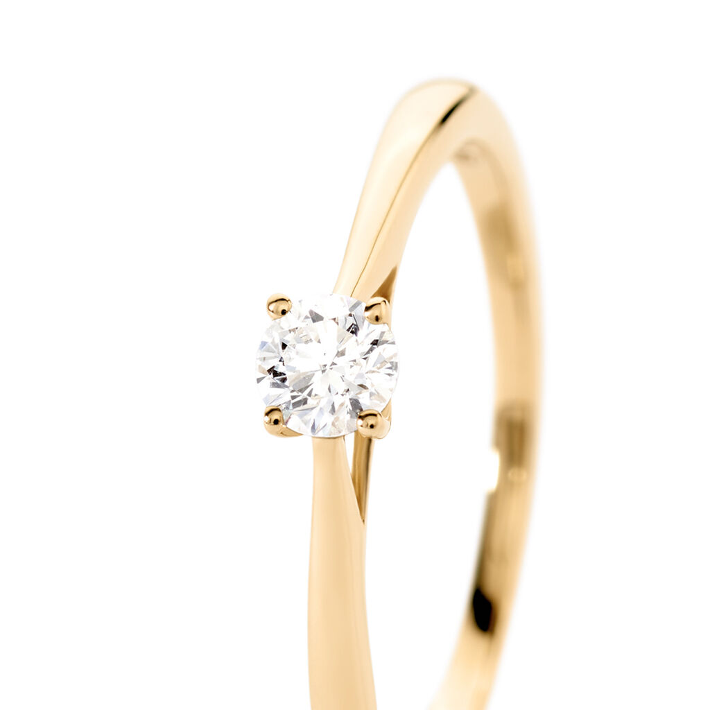 VICTORIA Damen Ring Gold 585 (14 Karat) Diamant Wei&szlig; 0,16 ct