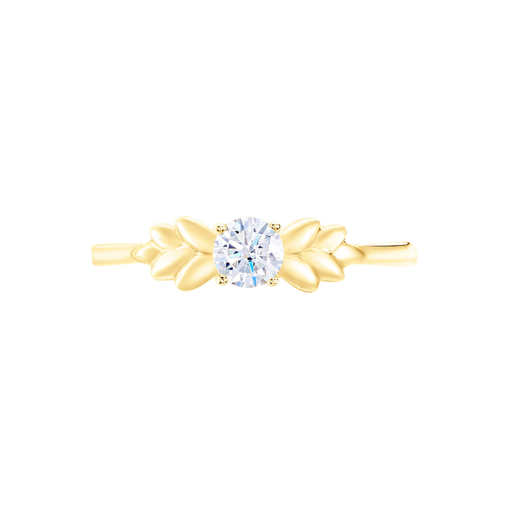 Bague Solitaire Alexine Or Jaune Oxyde De Zirconium - Spannringe Damen | OROVIVO