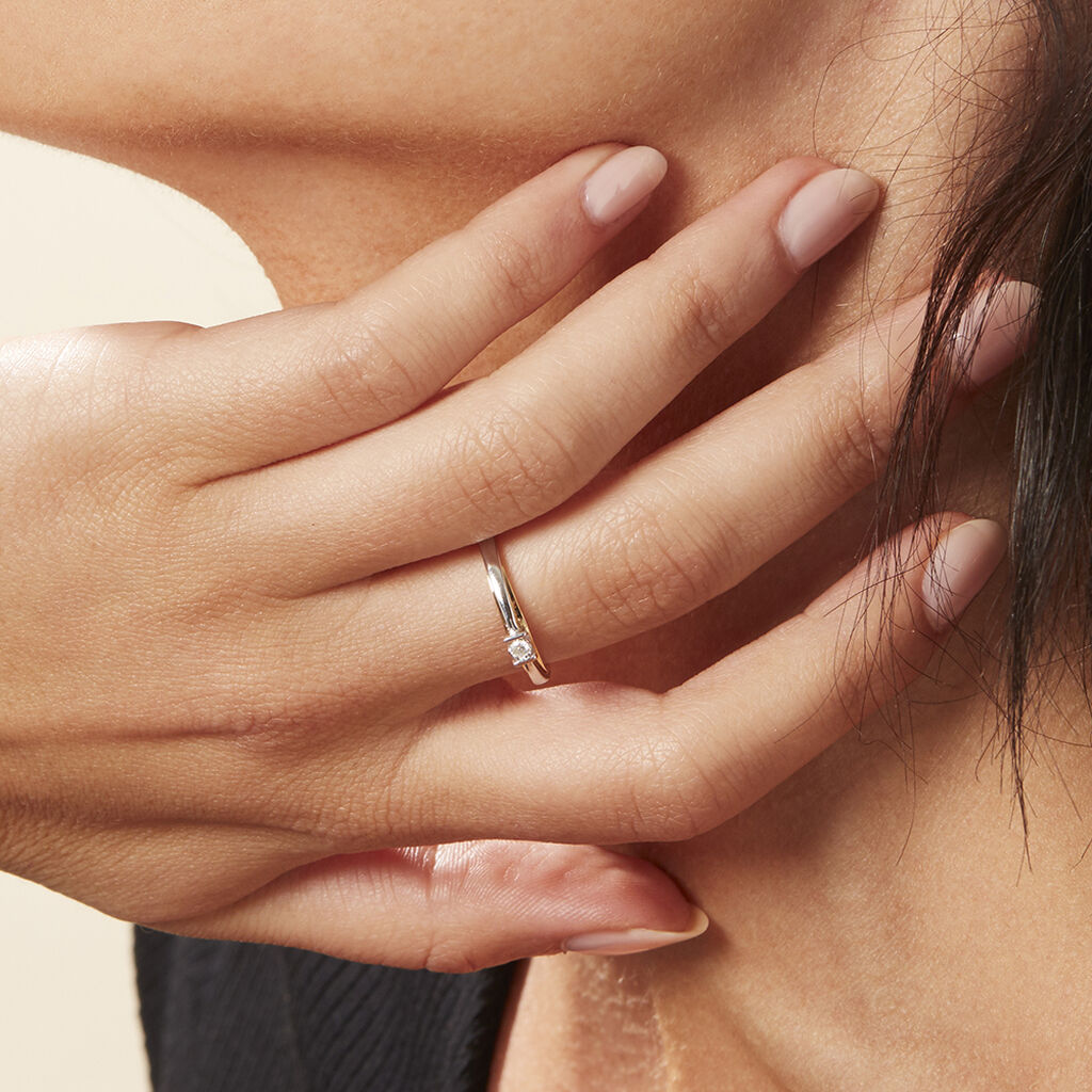 Damenring Gold 375 Diamant 0,04ct - Solitärringe Damen | OROVIVO