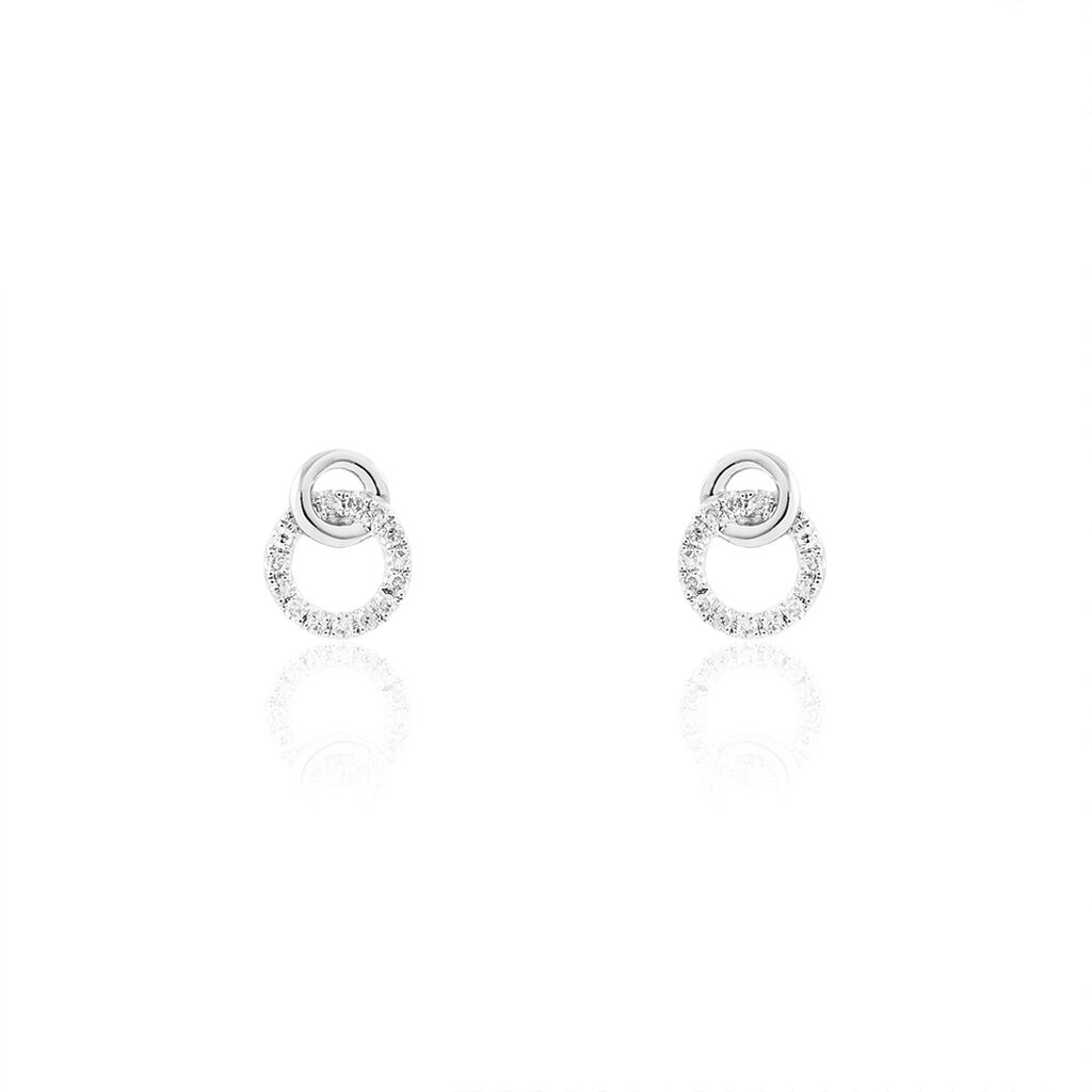 Damen Ohrstecker Weißgold 375 Diamant 0,07ct Kreis Mahaut  - Ohrstecker Damen | OROVIVO