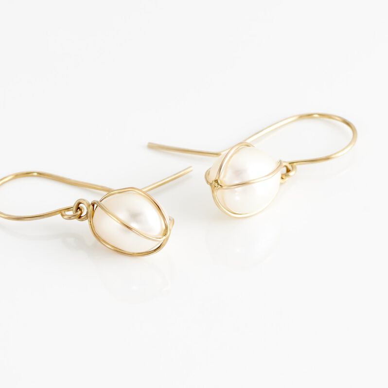Boucles D'oreilles Pendantes Marjolene Or Jaune Perle De Culture - Spannringe Damen | OROVIVO