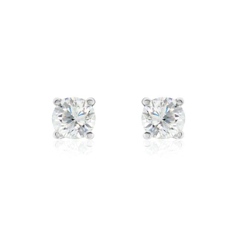 Boucles D'oreilles Puces Or Weiss Victoria Diamants - Spannringe Damen | OROVIVO