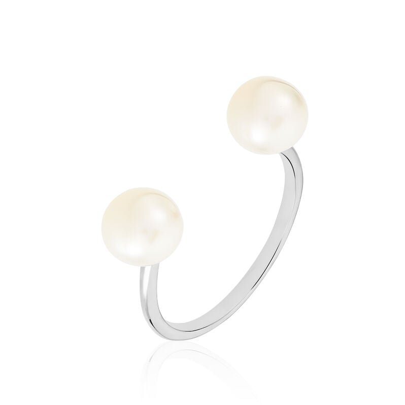 Bague Bergamote Argent Blanc Perle De Culture - Spannringe Damen | OROVIVO