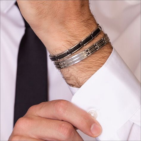 Herrenarmband Edelstahl Schwarz - Armbänder mit Anhänger Herren | OROVIVO