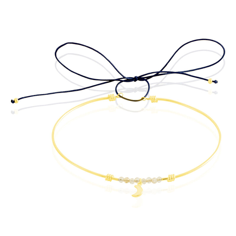 Bracelet Jonc Rabiatou Argent Jaune Citrine - Spannringe Damen | OROVIVO