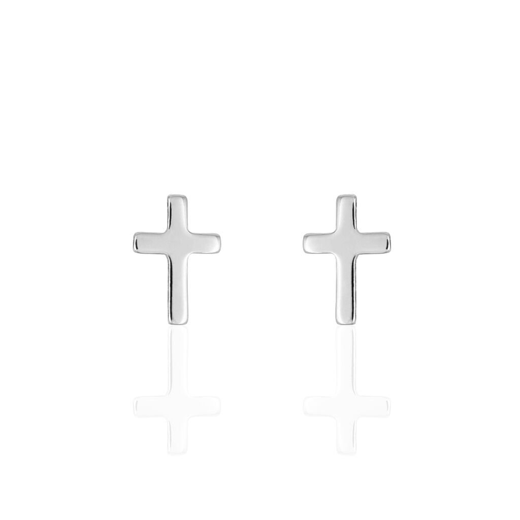 GAIANA 1 Damen Ohrstecker Silber 925 Religiöses Kreuz, Ohrstecker ohne Stein