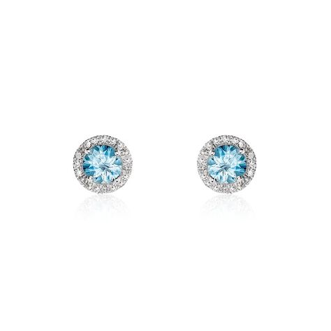 Damen Ohrstecker Weißgold 585 Aquamarin Himmelblau 1,28ct Kathi  - Ohrstecker Damen | OROVIVO