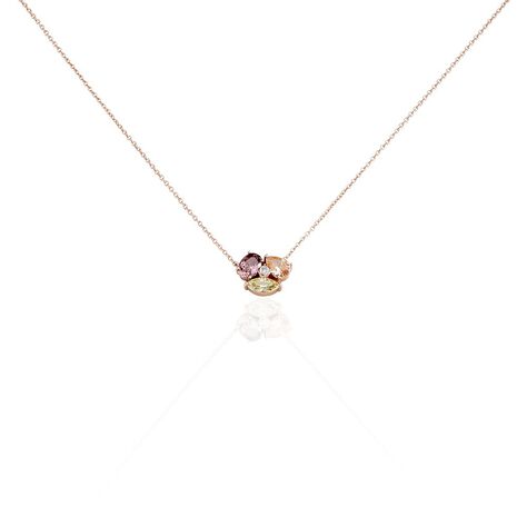 Damen Collier Silber rosevergoldet 925 Zirkonia Blume Blumena 47cm - Halsketten Damen | OROVIVO