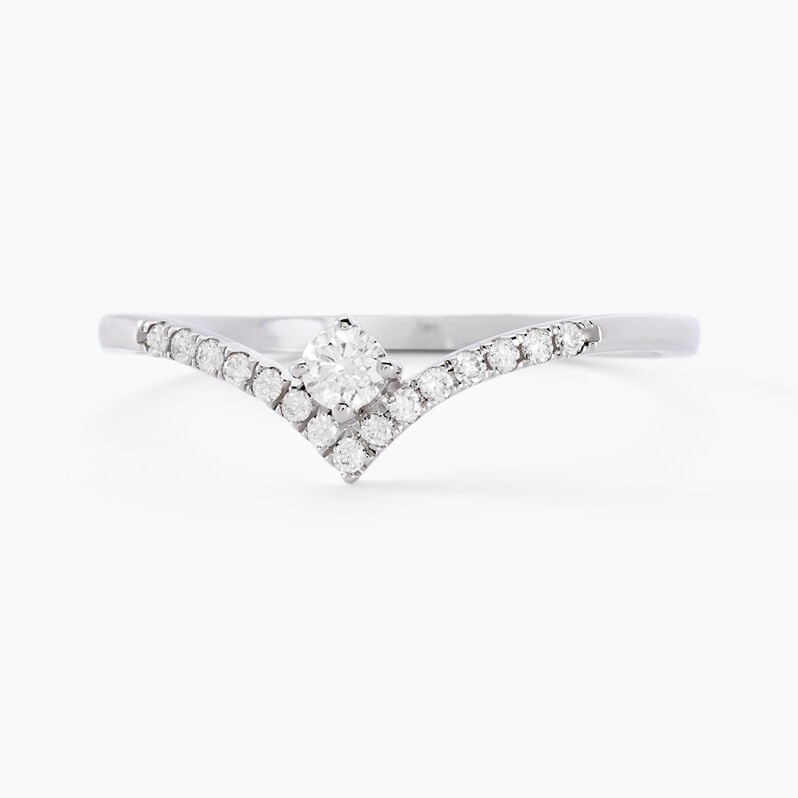 Bague Sirius Or Weiss Diamant Synthétique - Spannringe Damen | OROVIVO