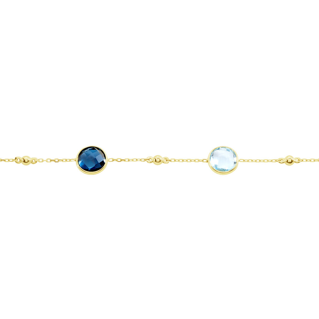 ELLIE Damen Armband Gold 375 (9 Karat) Topas Himmelblau 3,84 ct