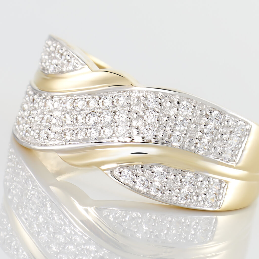 Bague Or Jaune Bandeau Oxydes - Spannringe Damen | OROVIVO