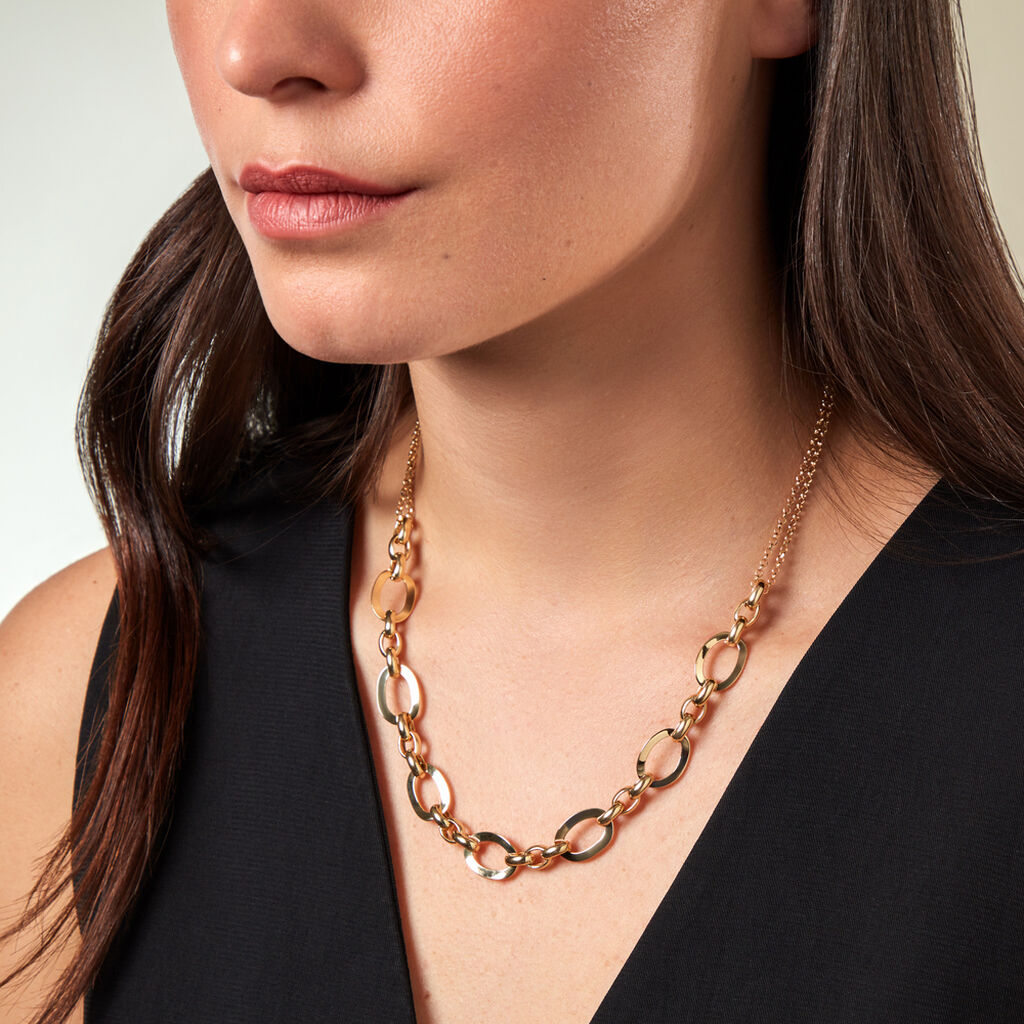 Damen Kette Silber vergoldet 925 Geometrisch Angelique 4,5cm 113mm - SALE % Damen | OROVIVO