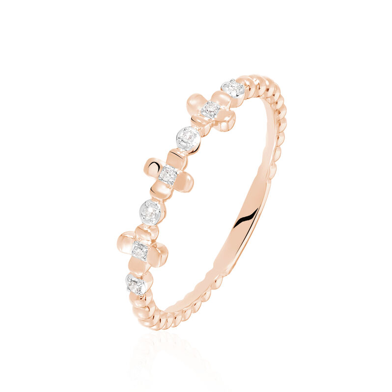 Bague Or Rose Elvira Et Diamant - Spannringe Damen | OROVIVO