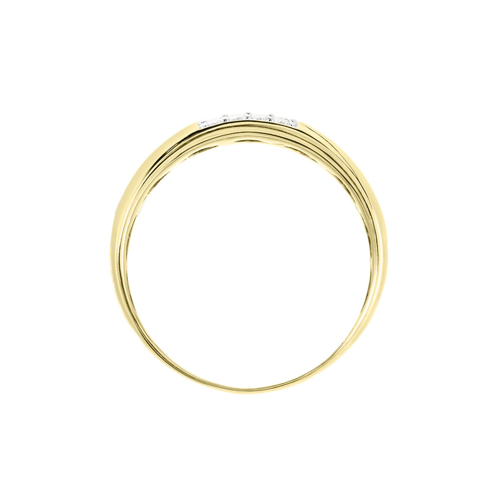 Damen Ring Gold 375 (9 Karat) Diamant Wei&szlig; 0,25 ct Rechteckig